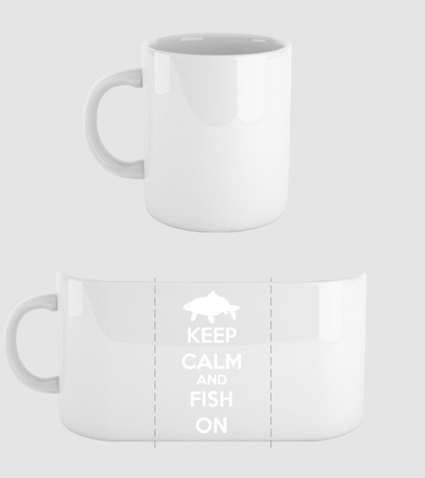 Keep calm and fish on model alb pe tricou