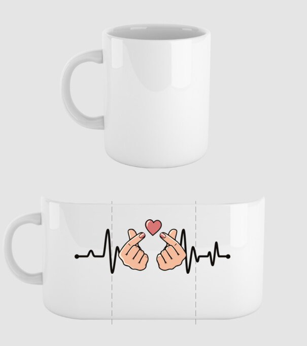 Kpop heartbeaT model alb pe tricou