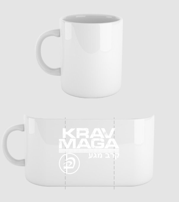 Krav Maga model alb pe tricou