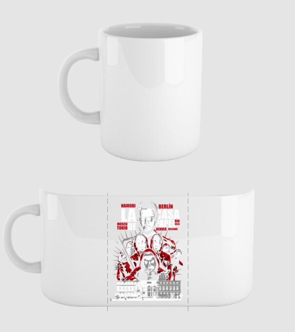 la casa de papel family model alb pe tricou
