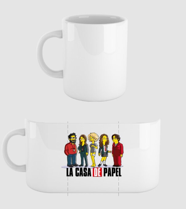 la casa de papel simpson model alb pe tricou