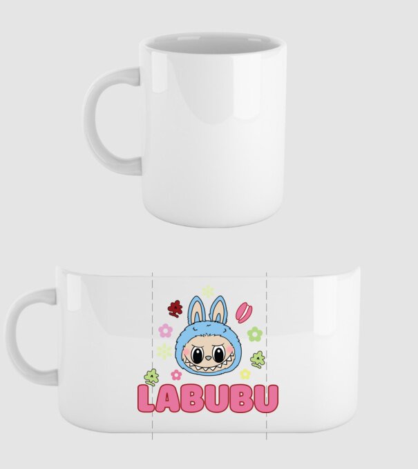 Labubu model alb pe tricou