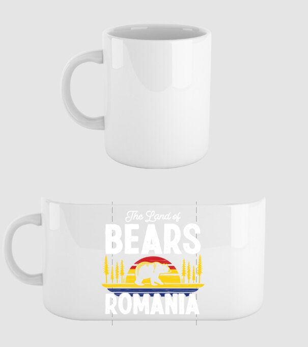 Land of Bears model alb pe tricou
