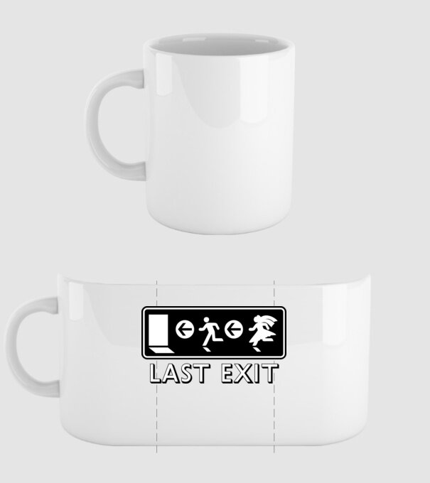 Last Exit model alb pe tricou