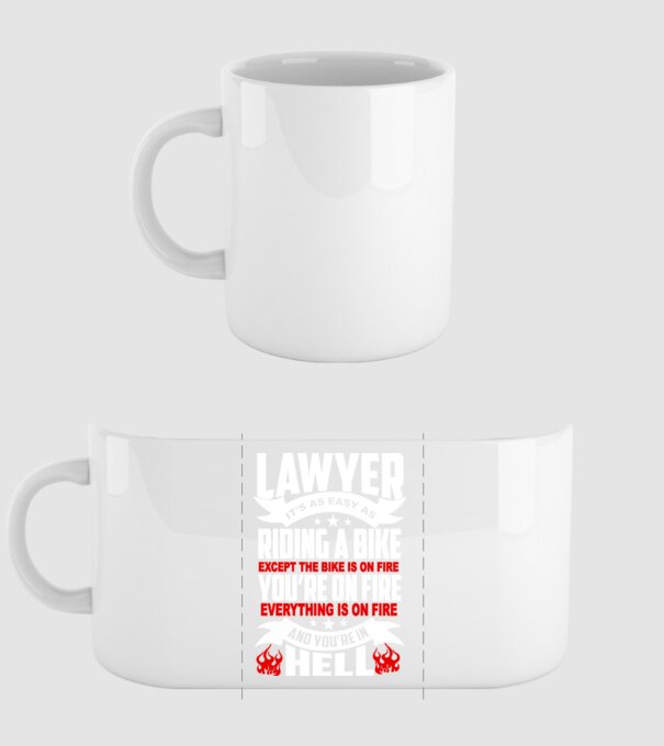 'Lawyer it''s easy as riding a bike...' model alb pe tricou
