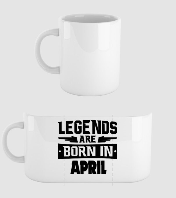 Legends are born in April model alb pe tricou