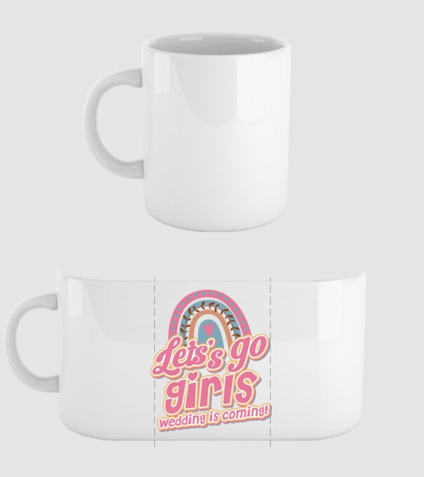 Lets go girls model alb pe tricou