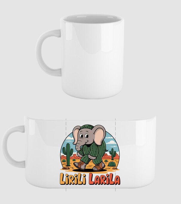 Lirili Larila model alb pe tricou