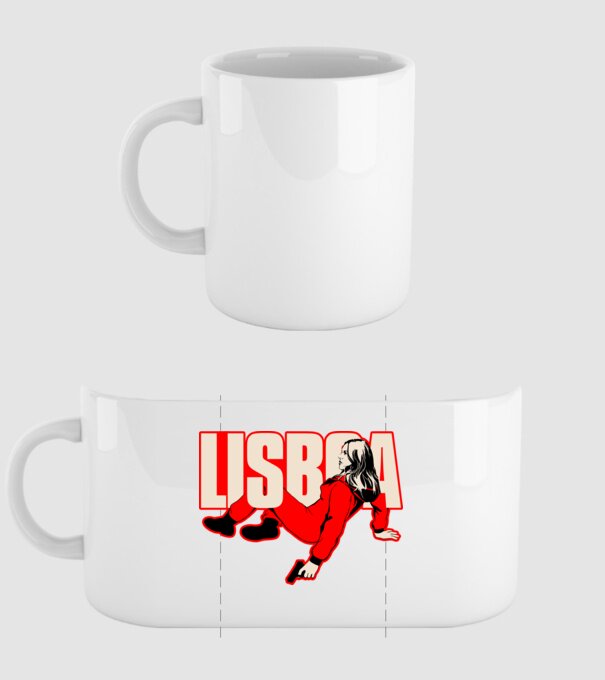 lisboa la casa de papel model alb pe tricou