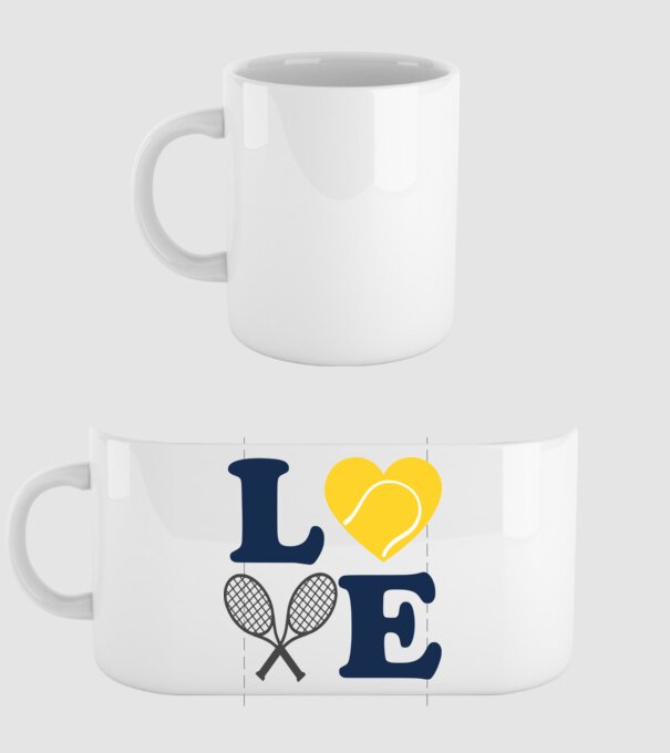 LOVE Tennis model alb pe tricou