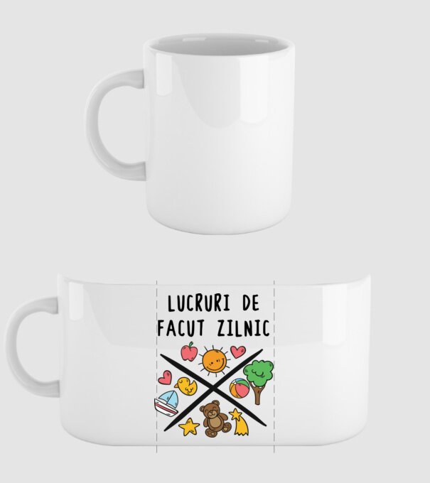 Lucruri de făcut zilnic model alb pe tricou