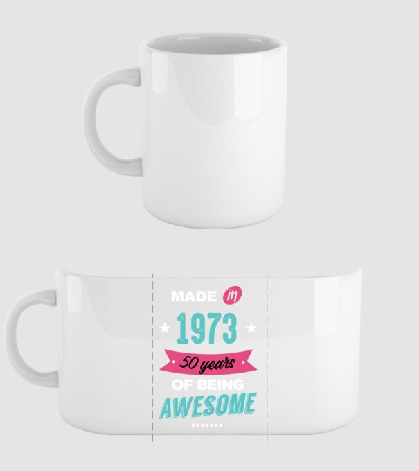 MADE IN 1973 model alb pe tricou