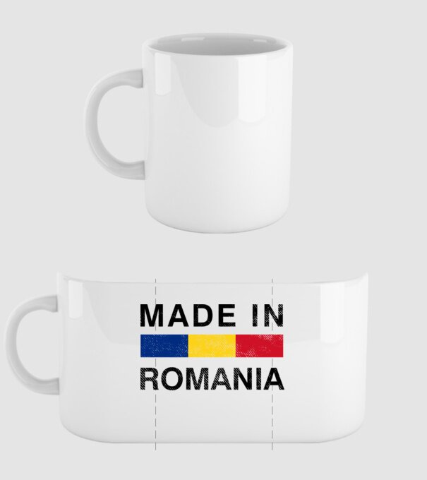 made in romania model alb pe tricou