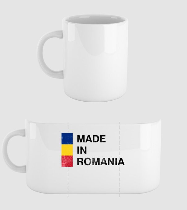 made in romania model alb pe tricou