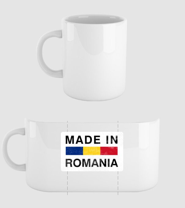 made in romania model alb pe tricou