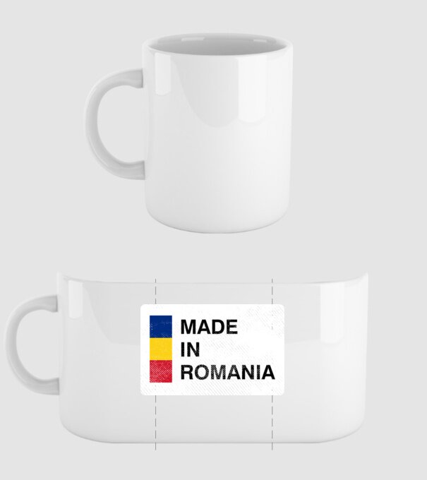 made in romania model alb pe tricou