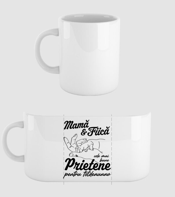 Mamă & fiică - cele mai bune prietene pentru totdeauna model alb pe tricou