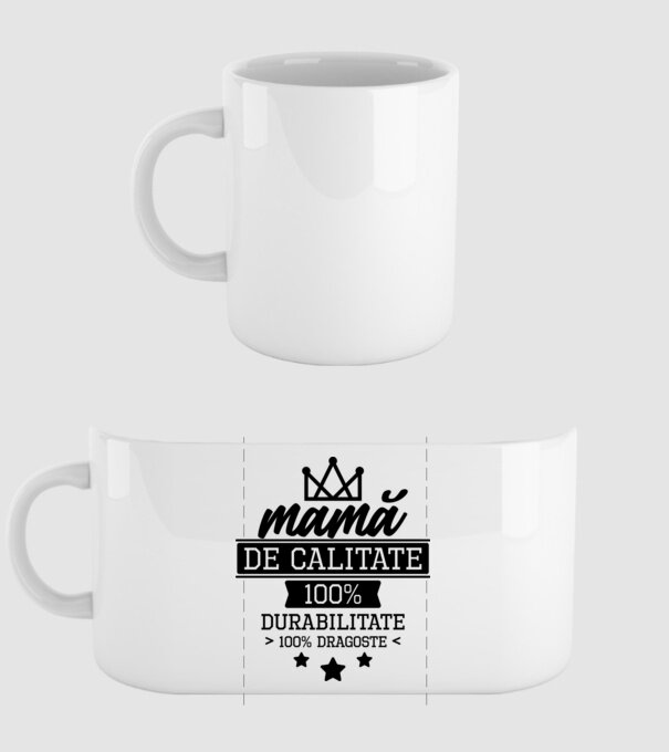 mamă de calitate, 100% durabilitate 100% dragoste model alb pe tricou