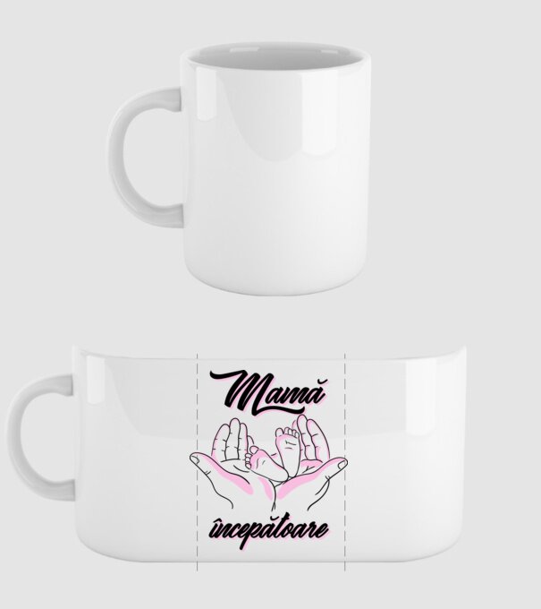 Mamă începătoare model alb pe tricou
