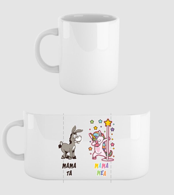 mama ta - mama mea model alb pe tricou
