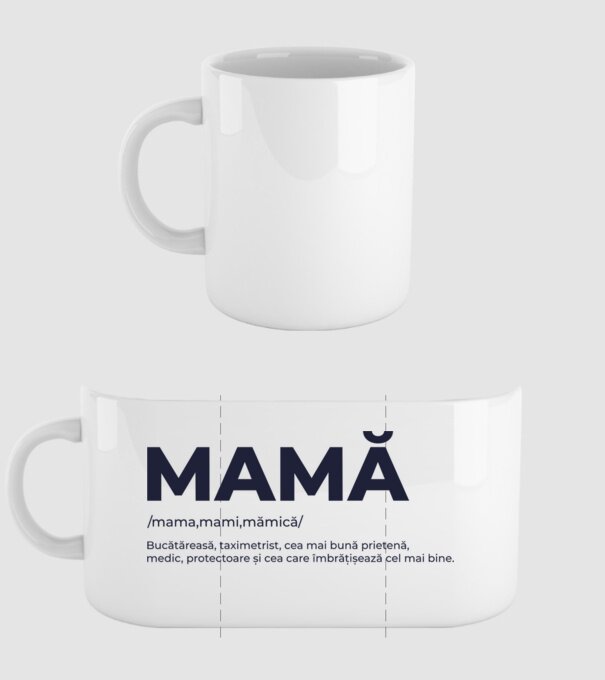 MAMĂ: /mama,mami,mămică/ Bucătăreasă, taximetrist, cea mai bună prietenă, medic, protectoare și cea care îmbrățișează cel mai bi model alb pe tricou