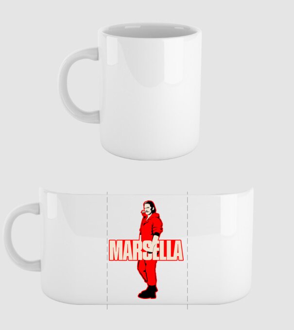 mareille la casa de papel model alb pe tricou