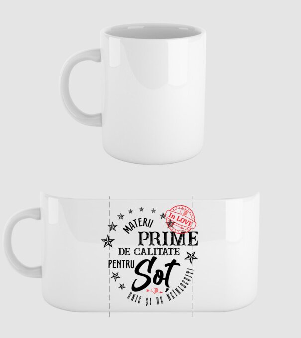 Materii prime de calitate pentru soț model alb pe tricou