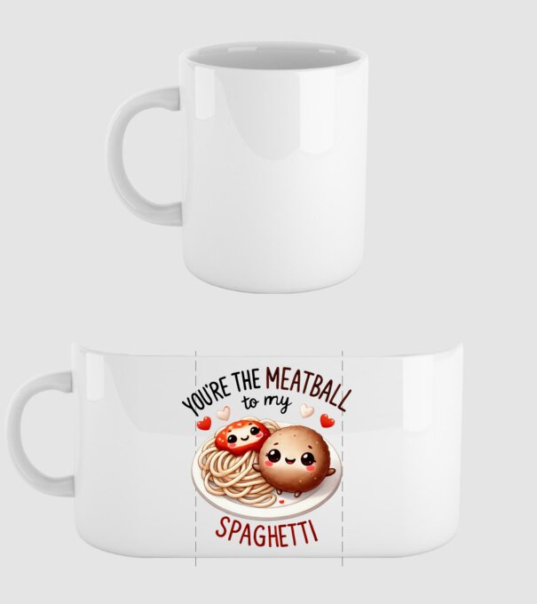 Meatball to my Spaghetti model alb pe tricou