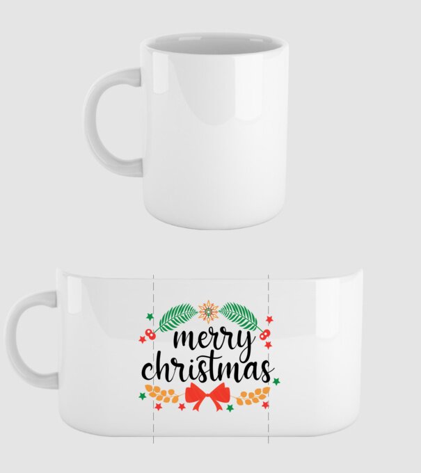 Merry christmas model alb pe tricou