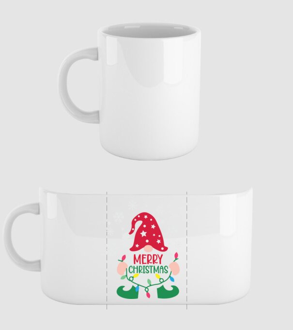 Merry christmas gnome model alb pe tricou