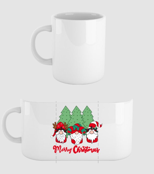 Merry christmas gnomes model alb pe tricou