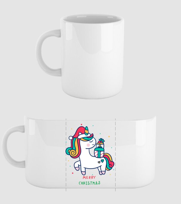 merry christmas unicorn model alb pe tricou