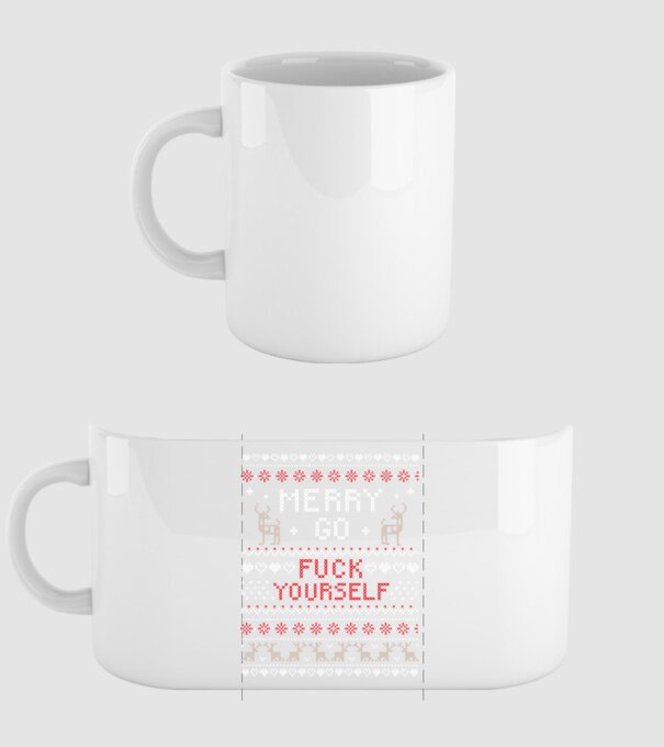 Merry go fuck yourself model alb pe tricou
