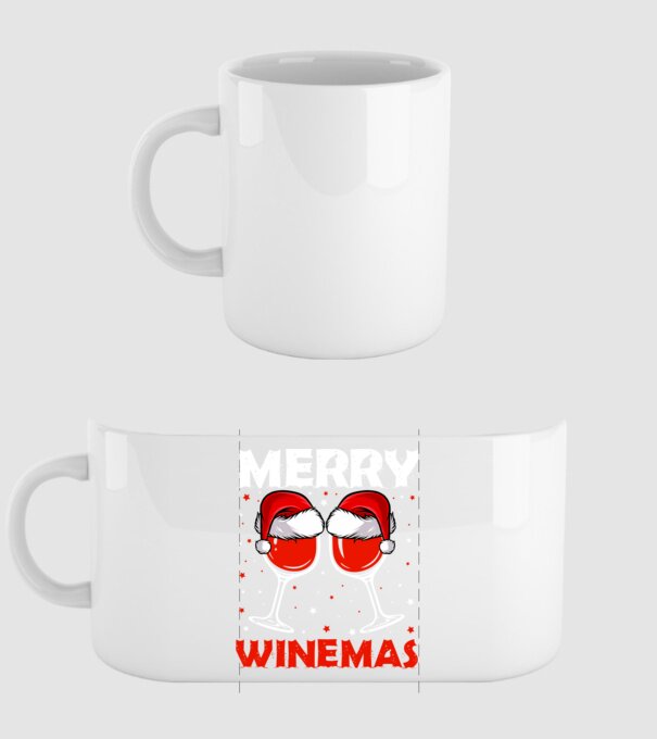 Merry winemas model alb pe tricou
