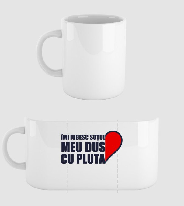 Îmi iubesc soțul meu dus cu pluta model alb pe tricou