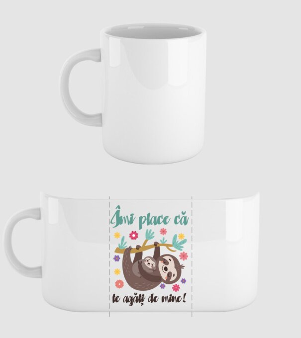 Îmi place să mă agăț de tine! Te iubesc mamă! model alb pe tricou