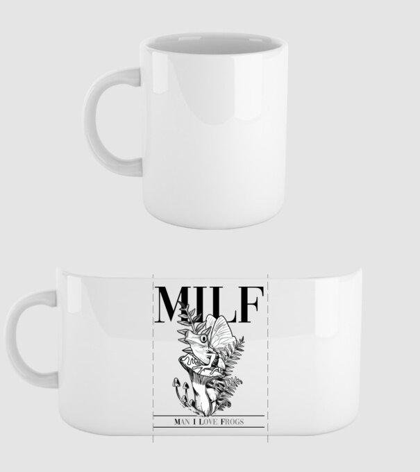 MILF man i love frogs model alb pe tricou