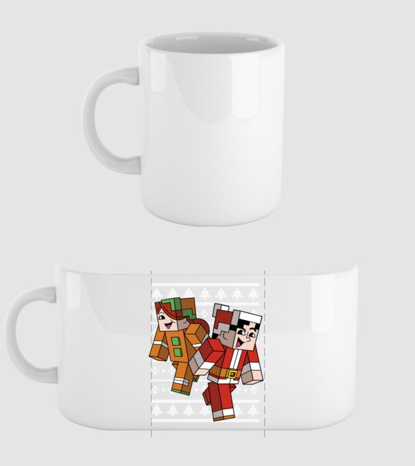 Minecraft christmas ugly sweater model alb pe tricou