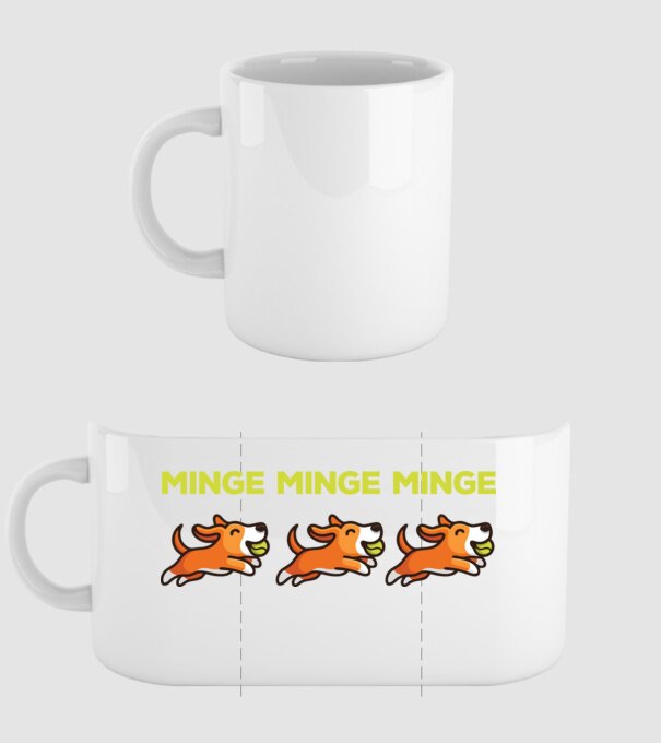 MINGE MINGE MINGE model alb pe tricou