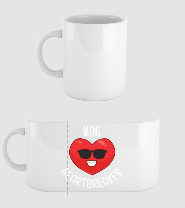 mini heartbreaker model alb pe tricou