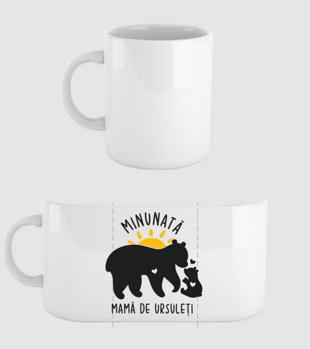 Minunată mamă de ursuleți model alb pe tricou