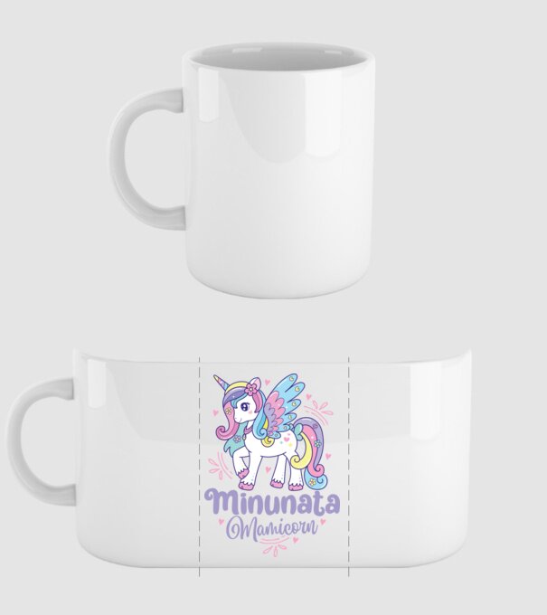 Minunata Mamicorn model alb pe tricou