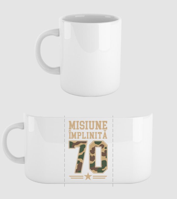 Misiune împlinită 70 model alb pe tricou
