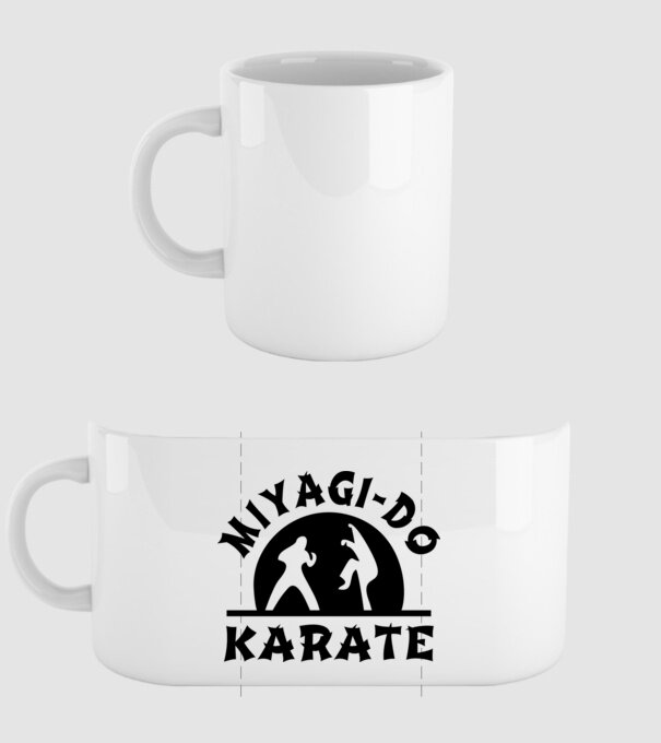 Miyagi-do karate black model alb pe tricou