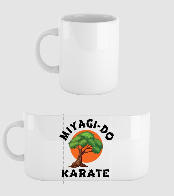 Miyagi-do karate logo model alb pe tricou