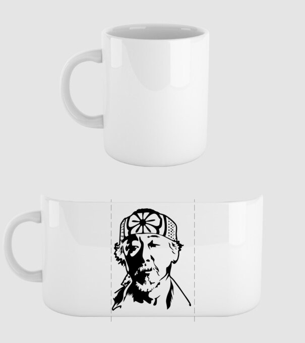 Miyagi head cobra kai model alb pe tricou