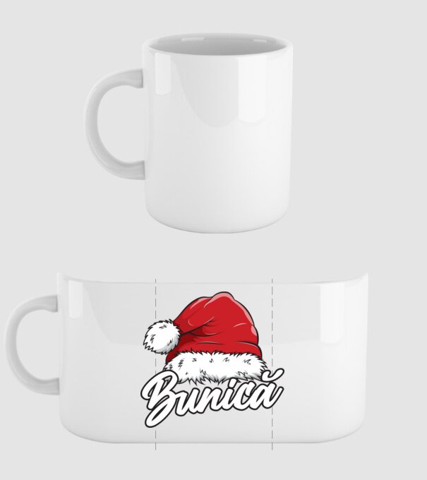 bunică Santa Hat model alb pe tricou