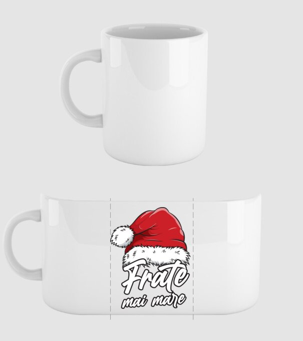 frate mai mare Santa Hat model alb pe tricou