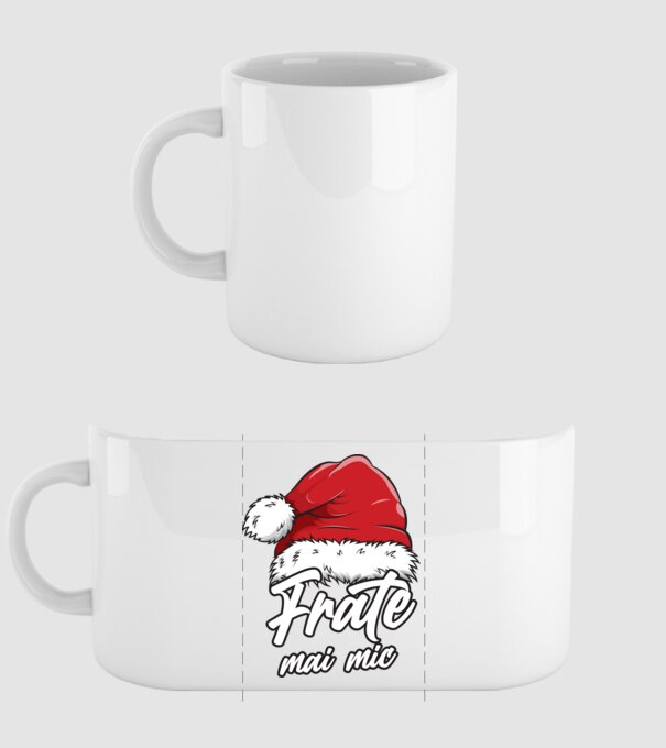 frate mai mic Santa Hat model alb pe tricou