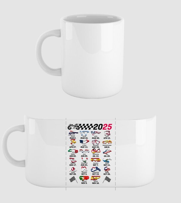 MOTOGP 25 CALENDAR alb model alb pe tricou